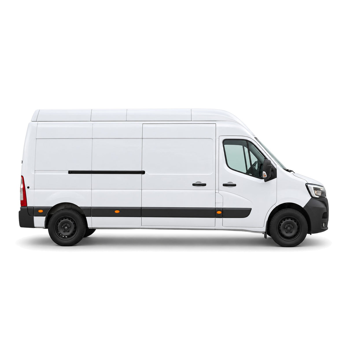 Renault Master XXL MaxLoad Hochdach mieten in Muttenz bei Basel – Seitenansicht mit Schiebetür