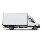 Mercedes Sprinter Kastenwagen mit Hebebühne (lang, 430 cm) mieten in Muttenz bei Basel – Seitenansicht